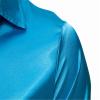 BCDshop Men's Fashion Slim Solid Shiny Dance Prom Dress Shirt Regular Fit Long Sleeve (Blue, M) view 2