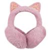 Surblue Foldable Cat Ear Earmuffs - Winter Warm Outdoor Covers Headband Fur Warmer, Cameo Brown view 1