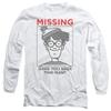 Trevco Where's Waldo Missing Unisex Adult Long-Sleeve T Shirt for Men and Women White view 1