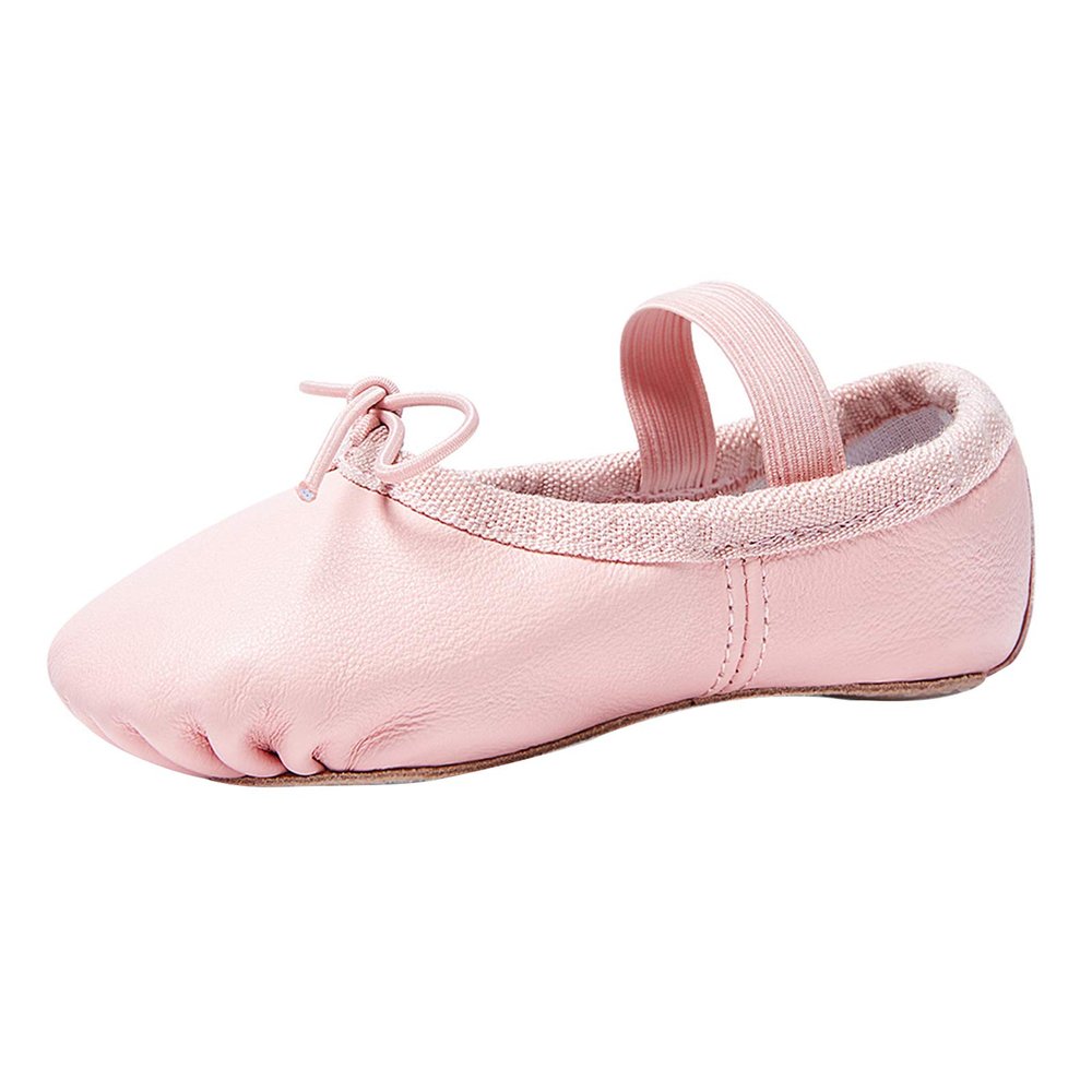 Stelle Ballet Shoes for Girls Toddler Genuine Leather Ballet Dance Slippers for Toddler/Little/Big Kids/Boys(6MT, Pink,with Tie)