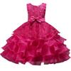 DreamHigh Wedding Flower Girl's Ruffles Lace Cute Bow Waist Evening Dress up Rose 3-4 Years view 1