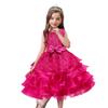 DreamHigh Wedding Flower Girl's Ruffles Lace Cute Bow Waist Evening Dress up Rose 3-4 Years view 2