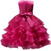 DreamHigh Wedding Flower Girl's Ruffles Lace Cute Bow Waist Evening Dress up Rose 3-4 Years view 3