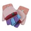 Convertible Flip Top Gloves,Winter Warm Knitted Fingerless Gloves with Mitten Cover for Toddler Kids Girls Boys 2-8 Yrs view 1