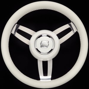 Uflex MOROSINI U/CH/W - White Poly Grip Chrome Hub 13.8" Steering Wheel