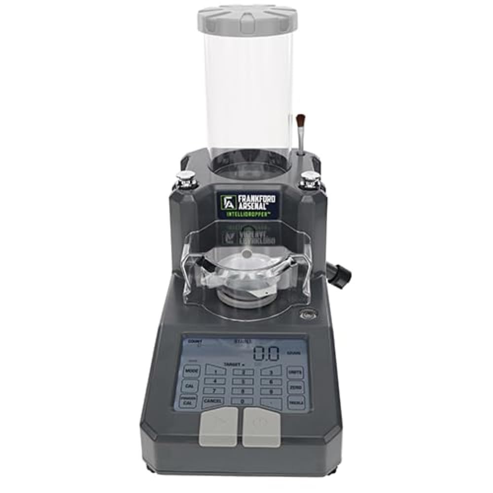 Frankford Arsenal Intellidropper Electronic Powder Measure for Powder Measuring with LCD Display and Free Reloading Database App for iPhone, Windows, and Google,gray