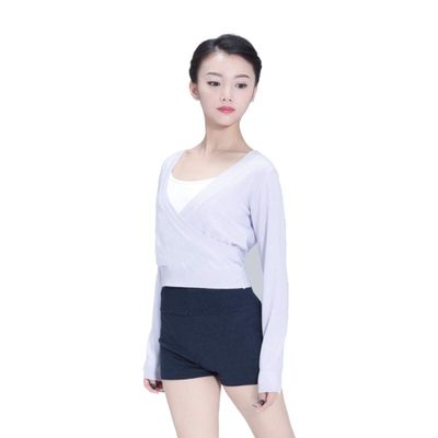 117146005 Adult Long Sleeve Cross Front Warm Ups Dance Top Sweaters wrap Tops for Women Workout Lilac Purple