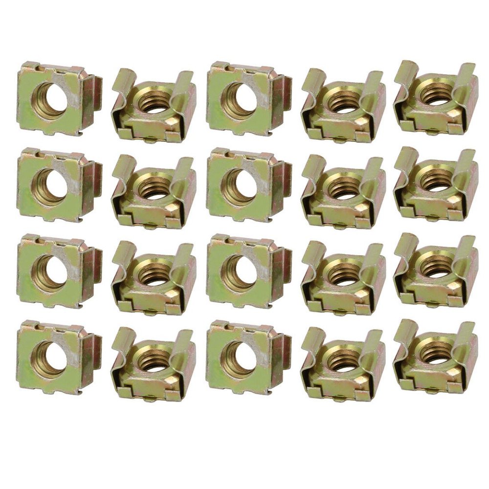 uxcell 20pcs M6 65Mn Spring Steel Captive Cage Nut for Server Shelf Cabinet