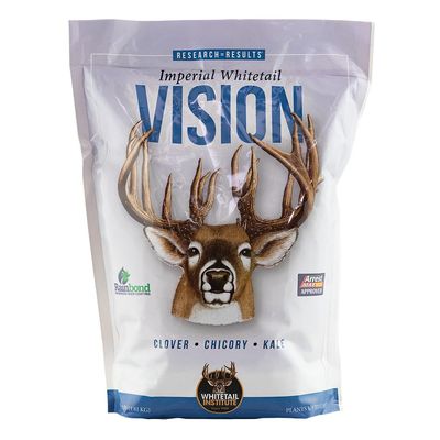 Whitetail Institute Vision Deer Food Plot Seed for Fall Planting, Perennial Blend of Clover, Chicory and Kale to Attract and Hold Deer, Heat, Cold and Drought Tolerant, 4 lbs (.5 Acres)