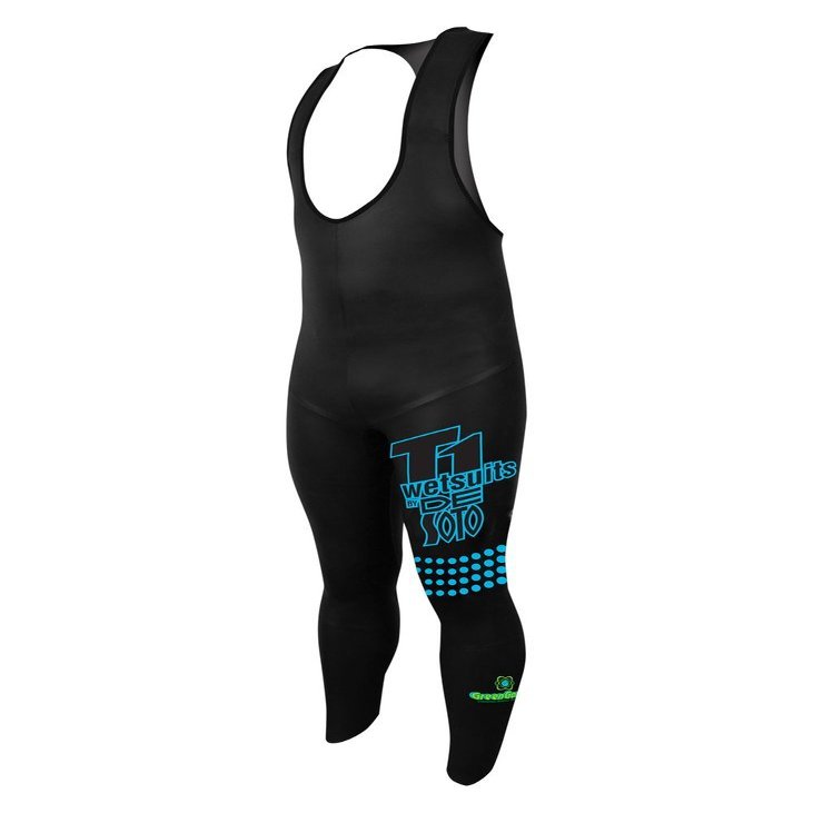 De Soto T1 Black Pearl Bibjohn Wetsuit - BPB3 (Black, Size 3)