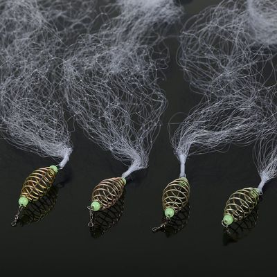 Cast Net, Luminous Beads for Night Fishing Copper Material 4pcs Set for Saltwater and Shoal Fishing