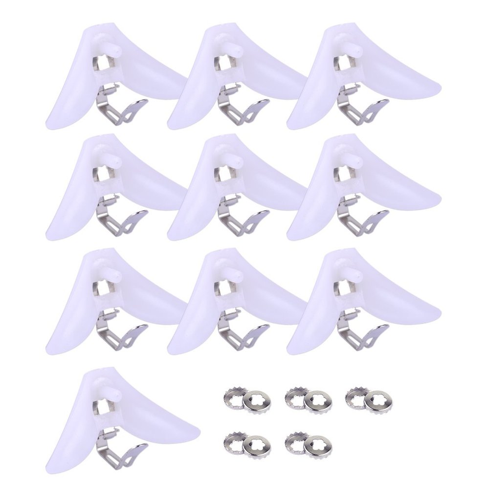 10pcs Plastic Triangle Clips Clasps for Ties Necktie Men Accessories White