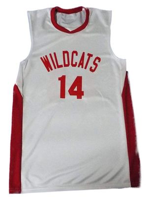 Boriz Zac E Troy Bolton 14 East High School Wildcats White Basketball Jersey (42)