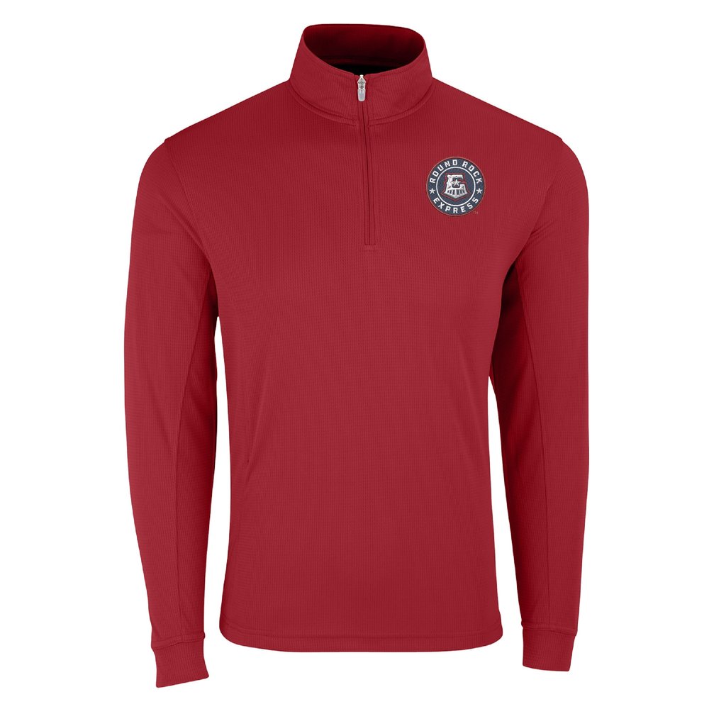 Vantage Apparel Minor League Baseball Round Rock Express 1/4-Zip Tech Pullover, Sport Red, Small