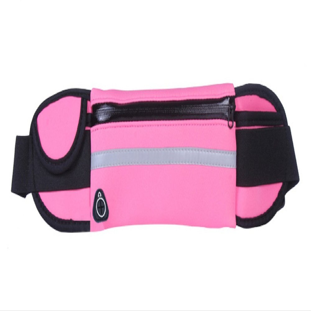 Elonglin Unisex Running Belt Waist Pack Belt Fitness Belts Waterproof Sweat-Resistant for Mobile Phone 4-6 inch Zipped Headphone Hole Traveling Hiking Jogging Walking Gym Yoga Cycling Money Belt Pink
