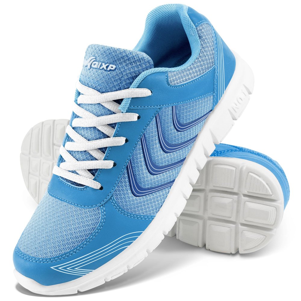 Alicegana Women's Breathable Mesh Tennis Athletic Lace up Fashion Walking Comfort Lightweight Running Sneakers Sports Shoes, Blue