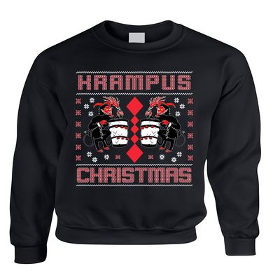 ALLNTRENDS Adult Sweatshirt Krampus Christmas Ugly Xmas Gift Cool Top (XL, Black)