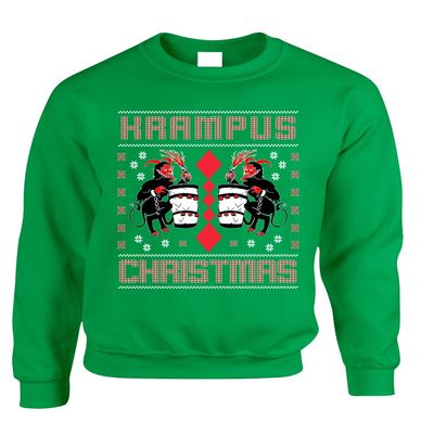 ALLNTRENDS Adult Sweatshirt Krampus Christmas Ugly Xmas Gift Cool Top (XL, Irish Green)