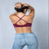 Blue 55 Women's Bralette Wireless Padded Bra Top Sexy Everyday Basic Deep V-Neck (S/M, Wine) view 3