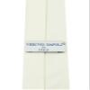 Vesuvio Napoli PreTied SKINNY Men's Neck Tie Solid CREAM Narrow Zipper Necktie view 2