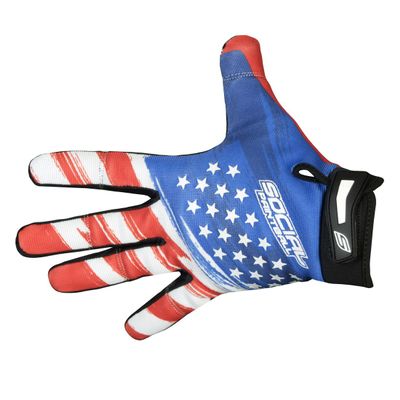 Social Paintball Grit Gloves Deluxe, USA Flag (X-Large)