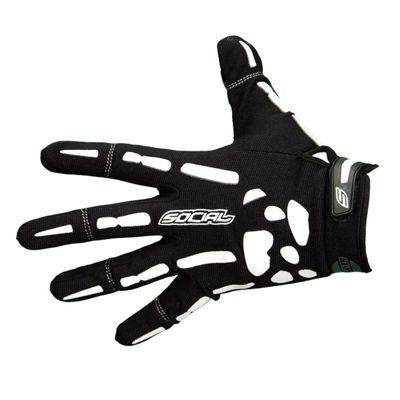 Social Paintball Grit Gloves Deluxe, Skeleton Bones (Medium)