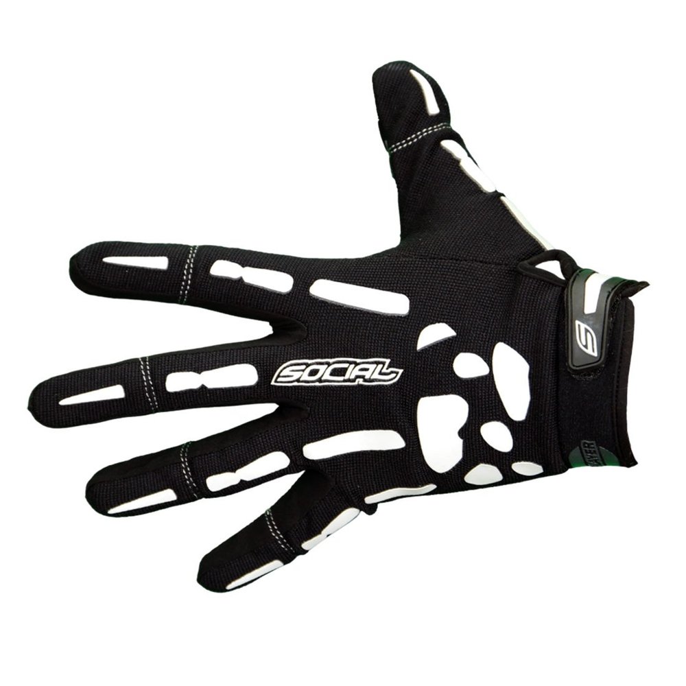 Social Paintball Grit Gloves Deluxe, Skeleton Bones (Medium)