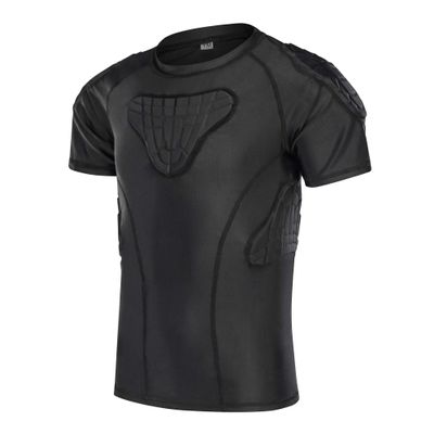 TUOYR Padded Shirt Youth Boys Padded Compression Sports Protective T-Shirt Kids Rib Chest Guard for Football Baseball Basketball