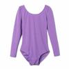 FEESHOW Girls Team Basic Long Sleeve Ballet Dance Tutu Dress Gymnastics Leotard Dancewear Outfit Lavender Leotard 7-8 view 1
