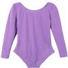 FEESHOW Girls Team Basic Long Sleeve Ballet Dance Tutu Dress Gymnastics Leotard Dancewear Outfit Lavender Leotard 7-8 view 2
