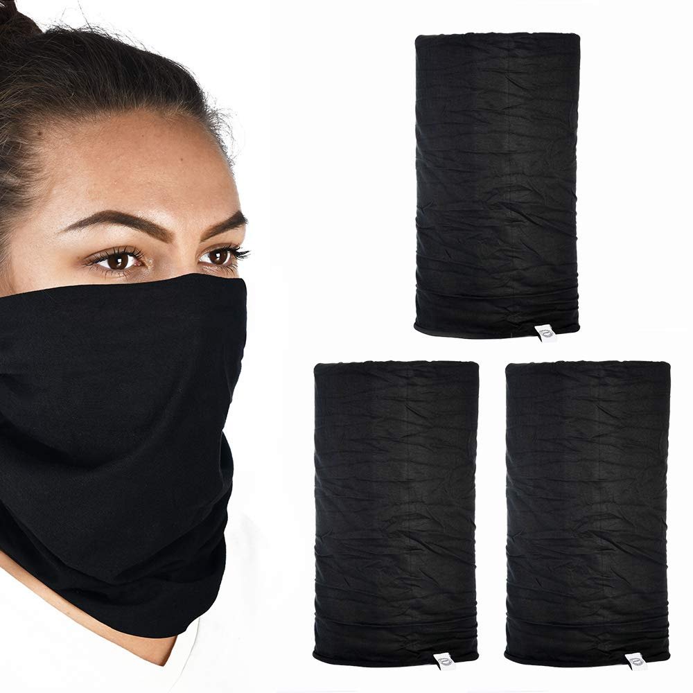 Oxford - Comfy Riding Neck Tube - 3-Pack Multifunctional Head And Neck Wear Comfy, Black