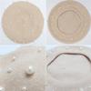 2021 Vintage Pearl Wool Beret Hat Lady Fashion Artist Hat (Beige) view 2