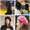 2021 Vintage Pearl Wool Beret Hat Lady Fashion Artist Hat (Beige) view 4