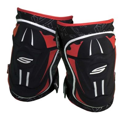 Social Paintball Grit Knee Pads, Black Red (Large)