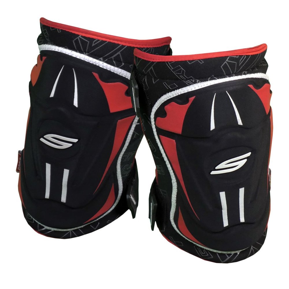 Social Paintball Grit Knee Pads, Black Red (Large)