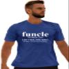 Go All Out Small Royal Blue Adult Funcle Funny Uncle T-Shirt view 1