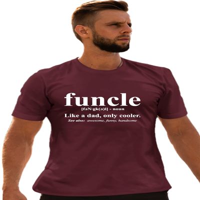 Go All Out X-Large Maroon Adult Funcle Funny Uncle T-Shirt