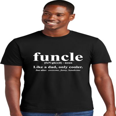 3X-Large Black Mens Funcle Funny Uncle Deluxe Soft T-Shirt