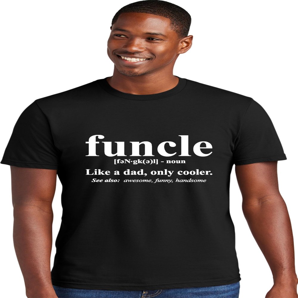 3X-Large Black Mens Funcle Funny Uncle Deluxe Soft T-Shirt