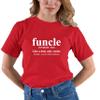 Go All Out Small Red Adult Funcle Funny Uncle T-Shirt view 3