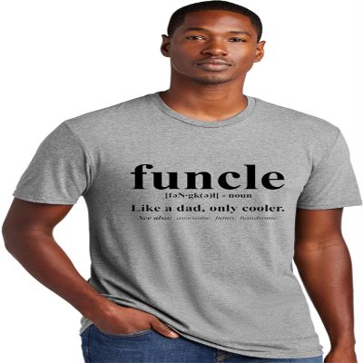 3X-Large Dark Heather Gray Mens Funcle Funny Uncle Deluxe Soft T-Shirt