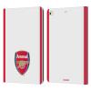 Head Case Designs Officially Licensed Arsenal FC Stripes 2 Crest 2 Leather Wallet Case Compatible with Apple iPad 9.7 2017 / iPad 9.7 2018 view 1