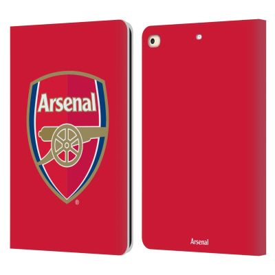Head Case Designs Officially Licensed Arsenal FC Full Colour Red Crest 2 Leather Wallet Case Compatible with Apple iPad 9.7 2017 / iPad 9.7 2018