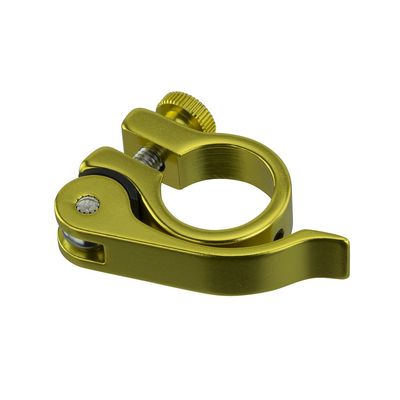 Alloy Seat Post Clamp Outer Diameter 25.4mm Quick Release, Various Colors (Yellow)