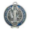 Silver Plated Medallion Saint Benedict of Nursia - Diameter inch 4,9 view 1