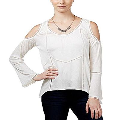 American Rag Cold Shoulder Peasant Top Off White S