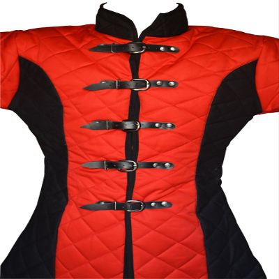 Medieval Gambeson 5 Buckle Long Padded Armor Multi Color ABS (L-Upto Chest 44 inches)
