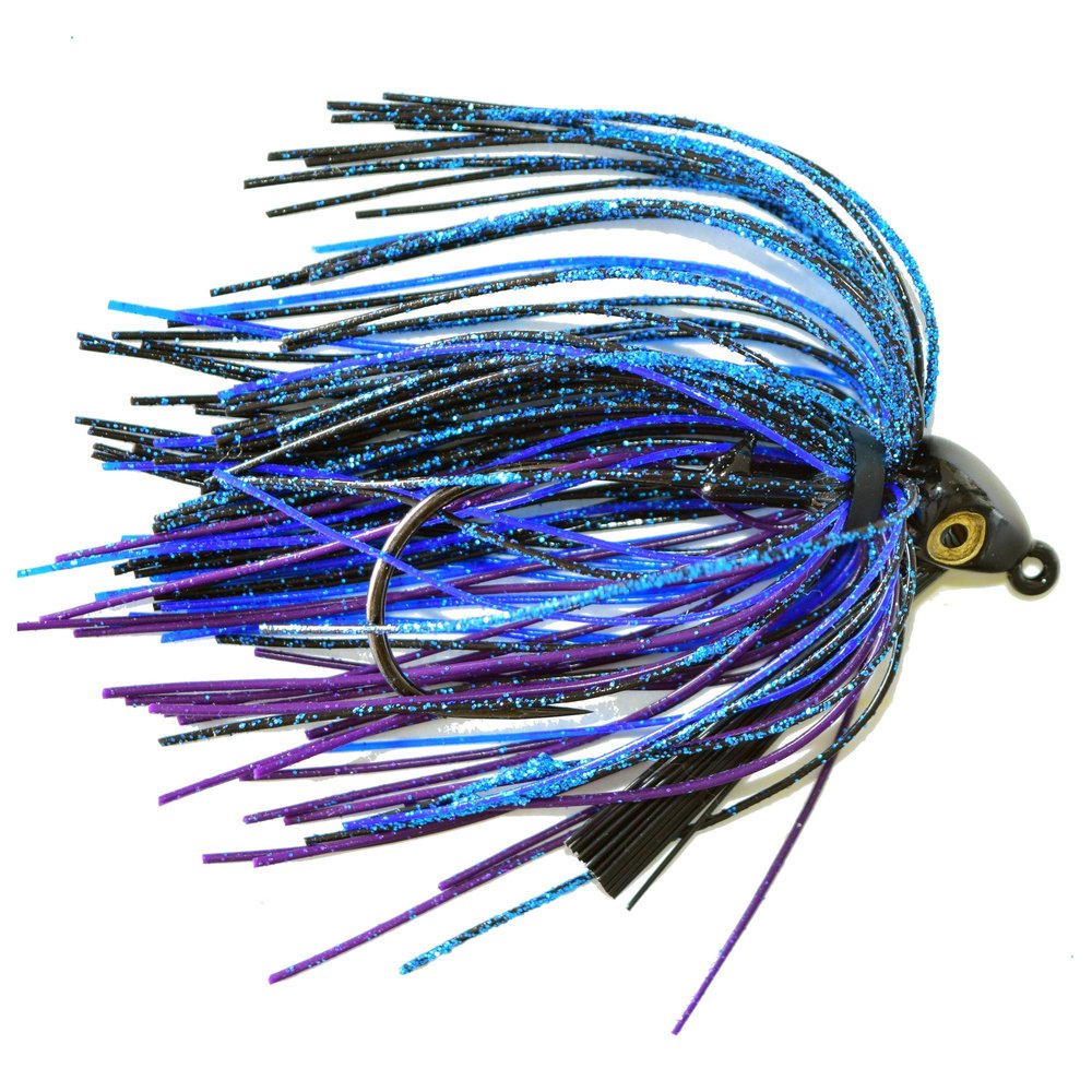 Gambler Heavy Cover Swim Jig (Black Blue Purple, 1/2 oz)