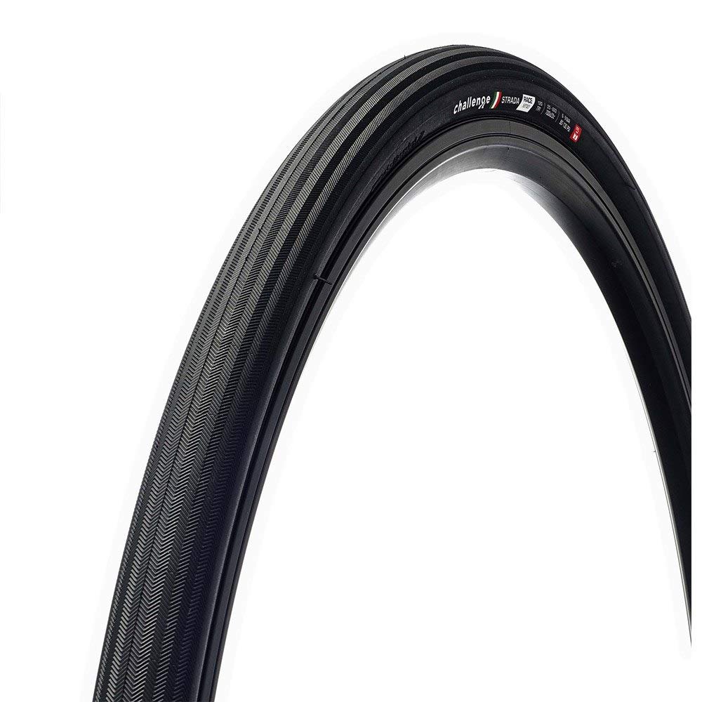 Challenge Strada Race Clincher Road Bike Tyre 120 TPI 25 Unisex Adult, Black