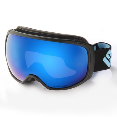 Horvath Adult Ski Goggles Snowboard Snowmobile 100% UV Protective Anti-Fog Scratch Resistant Double Layer Color Optimized ZEISS Lens (Matte Black Frame Blue Lens)